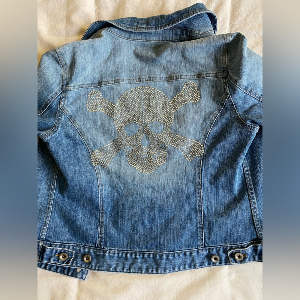 Skull Bedazzled Jean Jacket